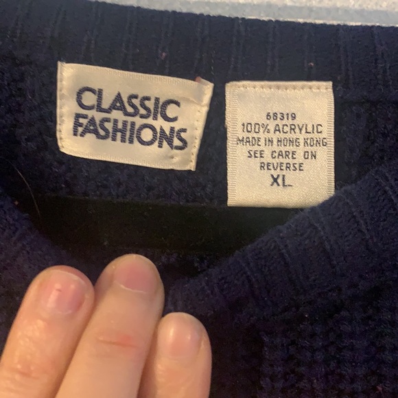 Vintage Classic Fashions Primary Colors Bright Round Neck Sweater - Picture 3 of 5